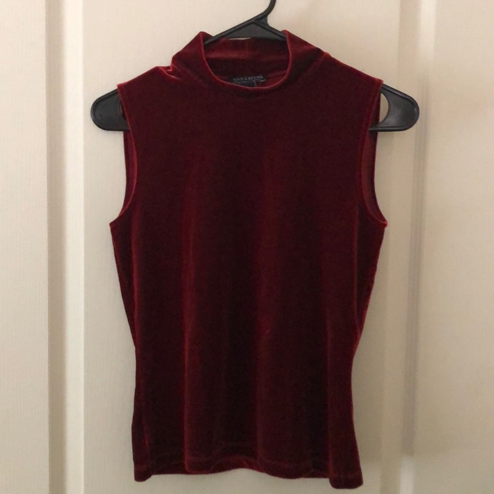 Ann Taylor xs red velvet mock turtleneck